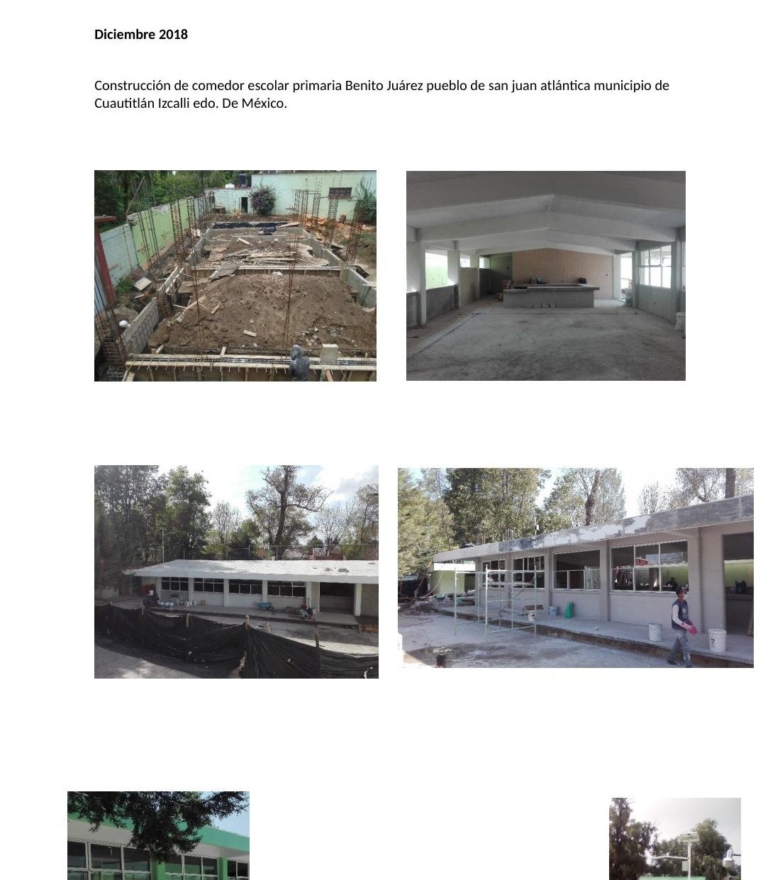 Construcción de comedor escolar primaria Benito Juárez